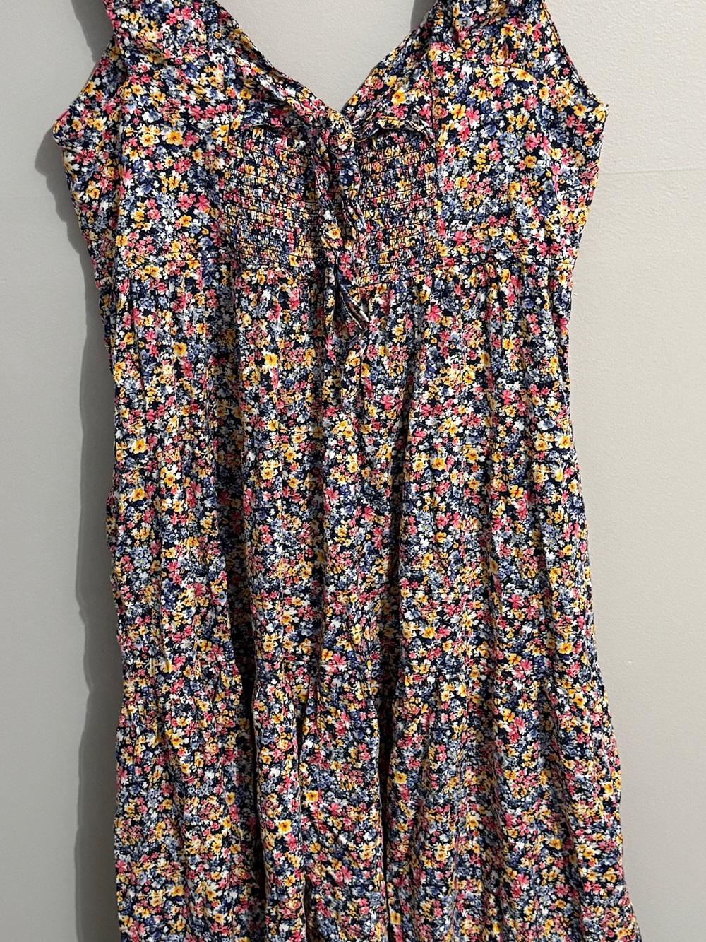 Old Navy Dress Womens Extra Large Tiered Ditsy Floral Smocked Cottagecore - Picture 6 of 14